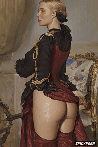 small shiny snub nose, freckles, 19th century cute 18 yo russian grand duchess spread legs black dick in ass