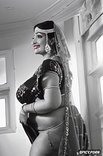 bridal makeup, gorgeous voluptuous indian model milf bride, delightful