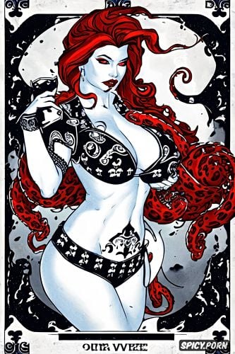 ace of spades playing card, ink colors black with red accent