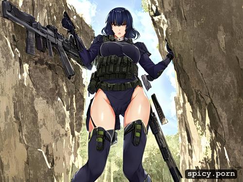 swat, sexy, anime, weapons, woman