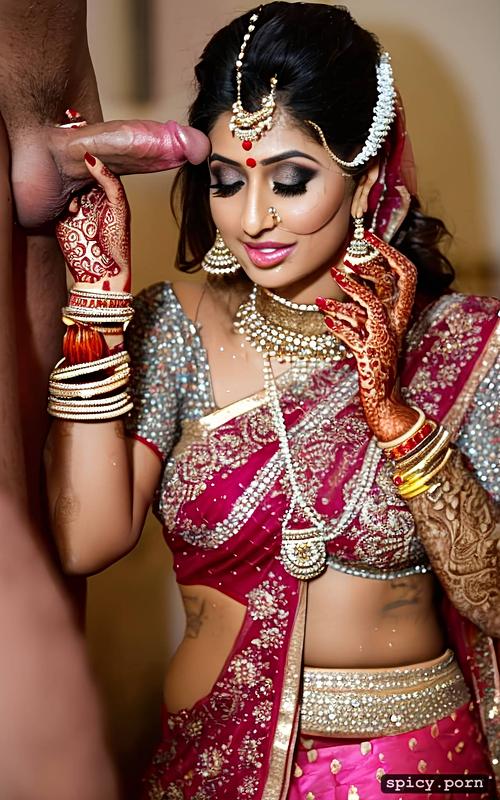 candid professional photography with nikon dslr, the standing beautiful indian bride in wedding hall and get slapped by a muslim dick over his face and get cum all over her face