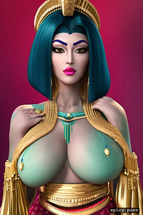 4k, cleopatra, rashmika mandana, happy face, athletic body, large breasts