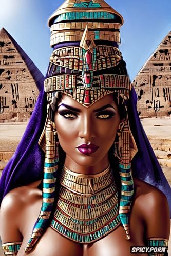 widowmaker overwatch femal pharaoh ancient egypt egyptian pyramids pharoah crown royal egyptian robes beautiful face topless