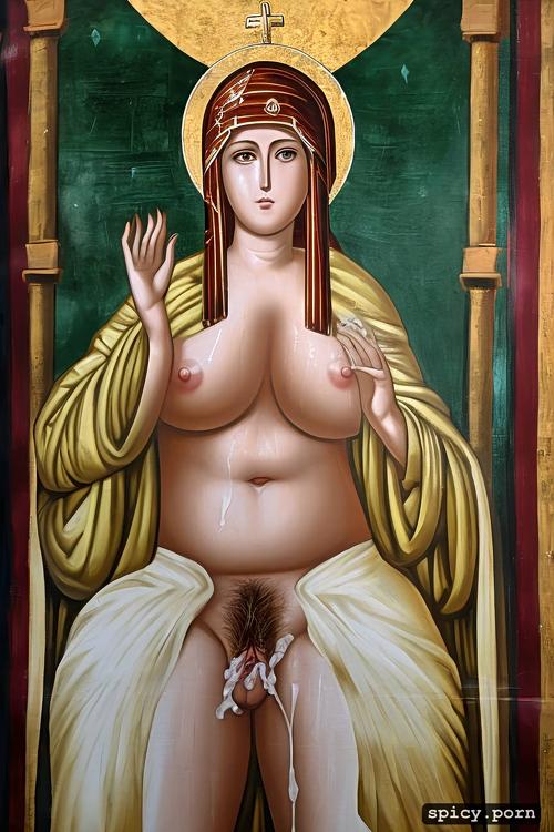 byzantine fresco art, spreading her pussy, orthodox fresco art