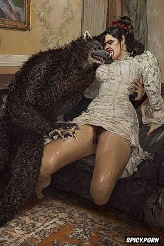 werewolf, pyotr krivonogov, nude, husband and wife on couch