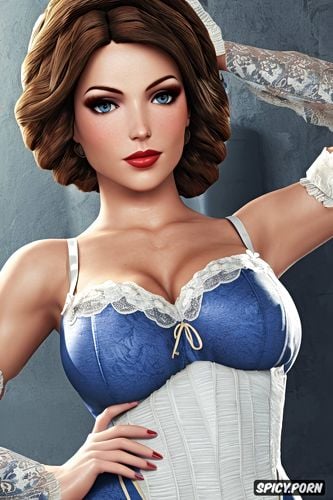 ultra realistic, k shot on canon dslr, ultra detailed, elizabeth bioshock infinite tight outfit park beautiful face full lips milf