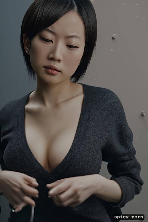 bdsm, centered, 19 years old, short hair, japanese female, sharp focus
