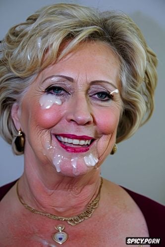 hillaryclinton, sticky cum all over her face, facial, gilf face generator