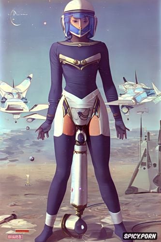 space age officer lieutenant cap, sailormoon woman, jules bastien lepage oil painting