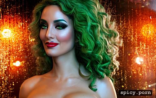 seductive, 40 years old, hot body, brazilian woman, green hair