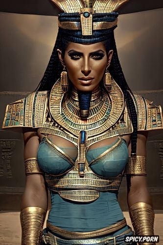 femal pharaoh ancient egypt egyptian pyramids pharoah crown beautiful face topless