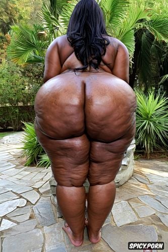 photorealistic, high res, pretty face, african woman, massive round ass