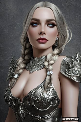 female knight, full lips, small firm perfect natural tits, ultra detailed portrait