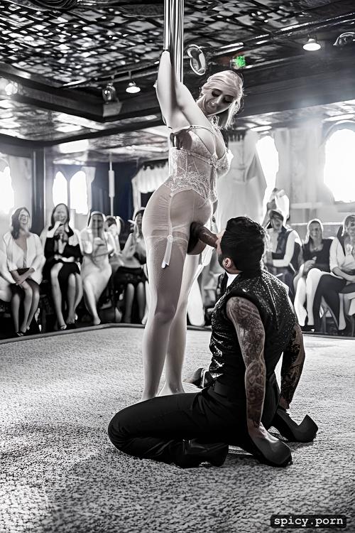 dance face to face with drunken bride who sitting kneeling bride party orgy
