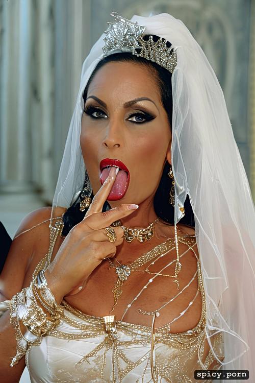 wedding ceremony, supermodel figure, inside a middle eastern royal palace