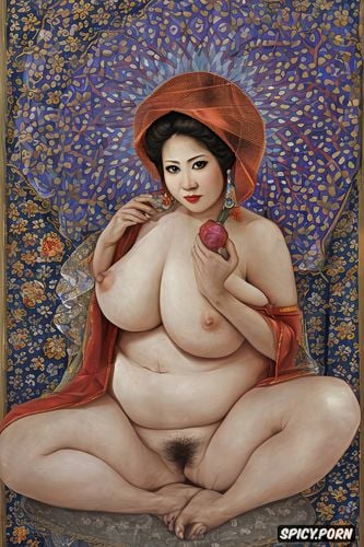 snall breasts, egon schiele, hairy vagina, fat thighs, erect penis