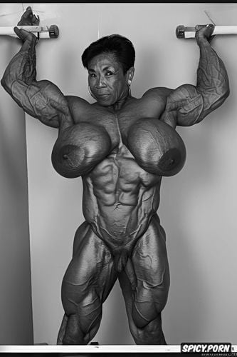 bodybuilding, japanese granny, veins, goddess, huge legs, full body