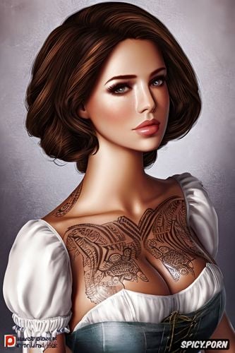 ultra detailed, masterpiece, tattoos, elizabeth bioshock infinite beautiful face full body shot