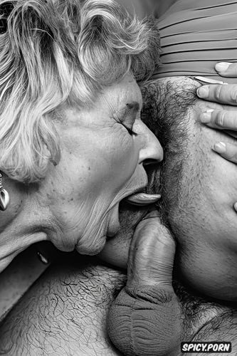 hyperrealistic, masterpiece, old woman licking pussy, point of view