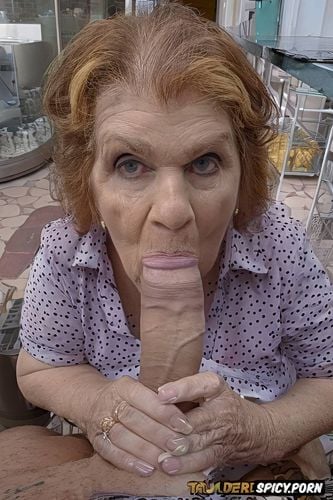 full deepthroat, age seventyfive, blowjob, granny baker, busty old granny