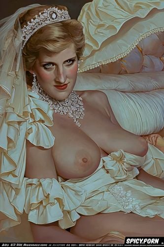 wedding dress, princess diana, post impressionism manet, gottfried hellnwein