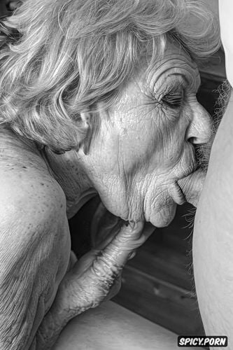 old lady cook sucking dick, cute, depth of field, age scottish