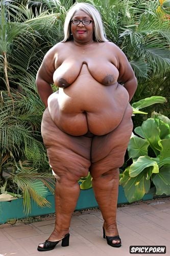 heels, fat, no clothes cellulite ssbbw obese body belly clear high heels african old in chair ssbbw hairy pussy lips open long gray hair and glasses sexy clear high heels