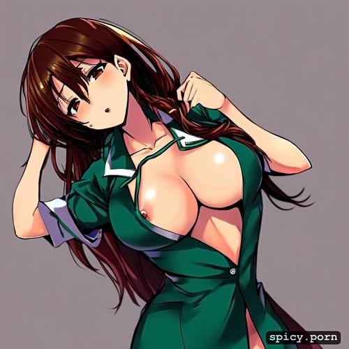 sexy nurse, light brown hair, good looking, barely clothed, body shot