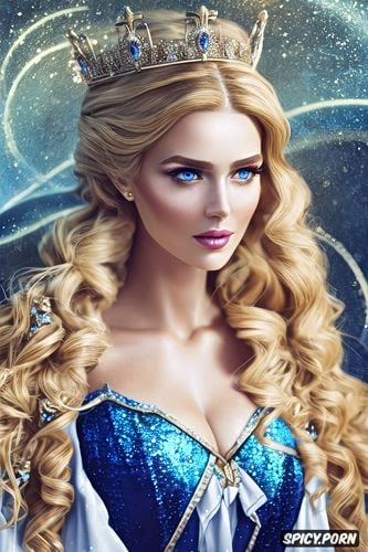 blue eyes, diadem, flowing royal gown, masterpiece, dragon age