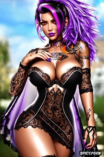 sombra overwatch topless, slutty low cut black lace wedding gown tira