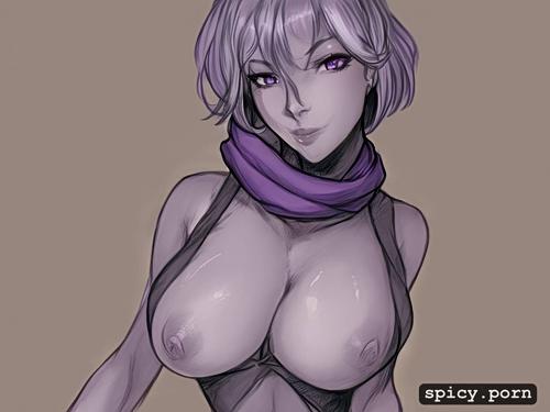 highres, see through tanktop with underboob, detailed, 3dt, scarf