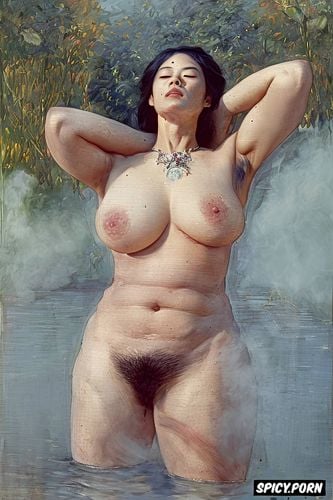 smoke, sunlight reflected on skin, open mouth, renoir, abs, impressionism monet
