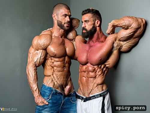 bodybuilder, mature, squared chin, wide jawbone, gay, muscle flex big forearm muscle perfectly shaped 6 pack abs