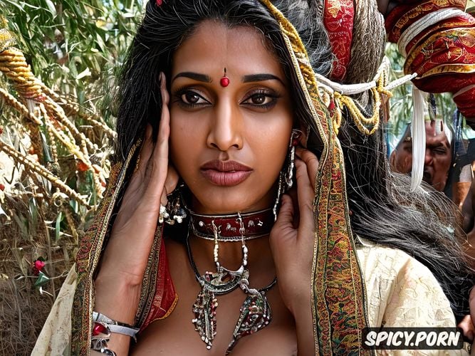 dslr full photography of a subjugated sentenced gujarati bhabhi farmworker beauty is encircled forcefully captured used and abused by all men sexually groping molesting and brutally fucking her vagina in a halfway house