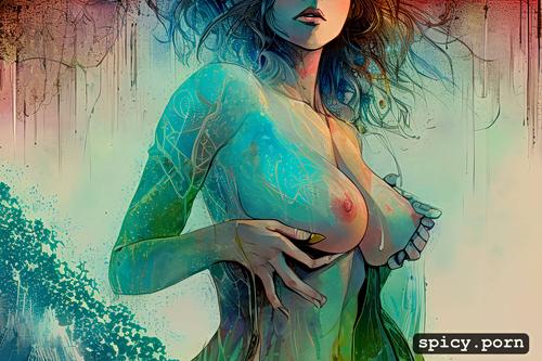 vibrant, painful, carne griffiths, c cup tits, beautiful, precise lineart
