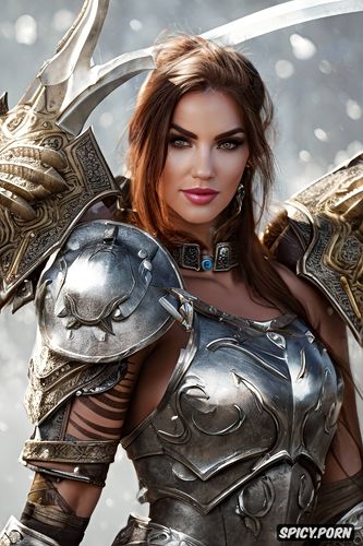 female spartan warrior beautiful face full body shot, k shot on canon dslr