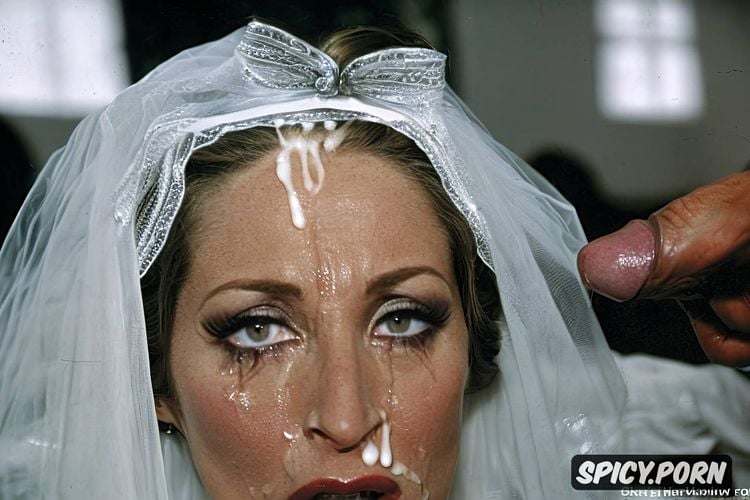 petite, terrified naturally pretty bride attacked by priest at wedding