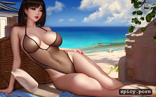 chinese female, masterpiece, sunbathing, detailed, chinese setting