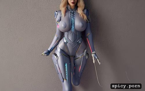 ultra detailed, masterpiece, thick body, ultra nude cyborg, highres