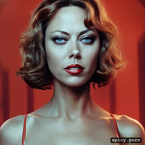 dramatic, jenny agutter as black widow from the movie the avengers