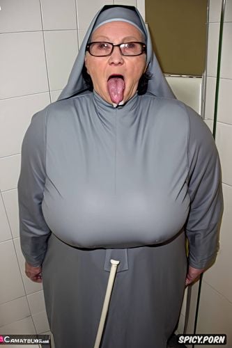 ssbbw, true colors, nun outfit, pale wrinkled skin, old senior grandmothers