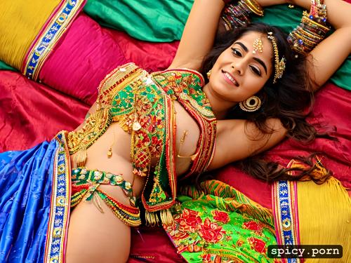 sleevless armpits, gujarati teen woman in navratri, arm rise beautiful hot navel expression