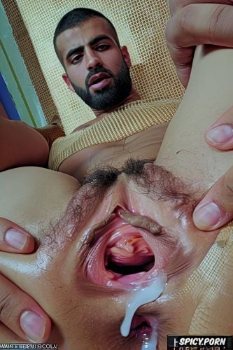 buzzcut, handsome arabe, india man, detailed handsome face, destroyed pussy