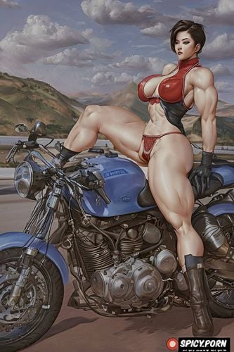 latex panties, sitting on motorcycle, milano, michelangelo buonarroti painting