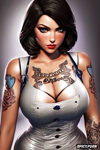 ultra realistic, high resolution, tattoos small perky tits naughty nurse costume masterpiece