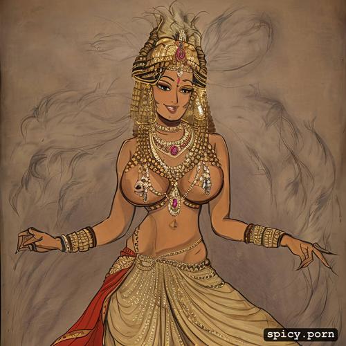 extremely large naked exposed breasts, draupadi, mahabharat