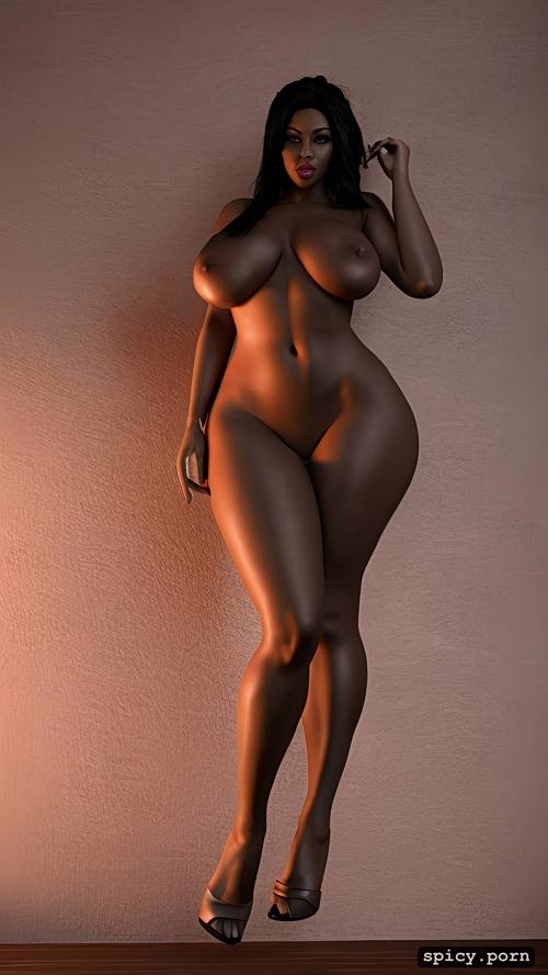 high definition ambient occlusion, cel shading, extremely wide hips