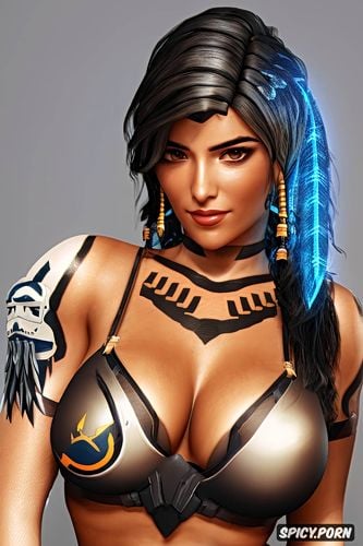 masterpiece, pharah overwatch star wars halloween costume beautiful face chest tattoos milf