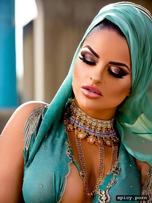 mosque, hijab, cleveage, bebe rexha, cum dripping out of mouth