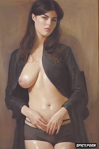 masculine, paul peter rubens oil painting, millie brady, flat chested